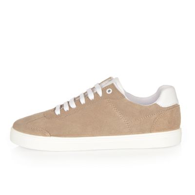 Stone suede trainers